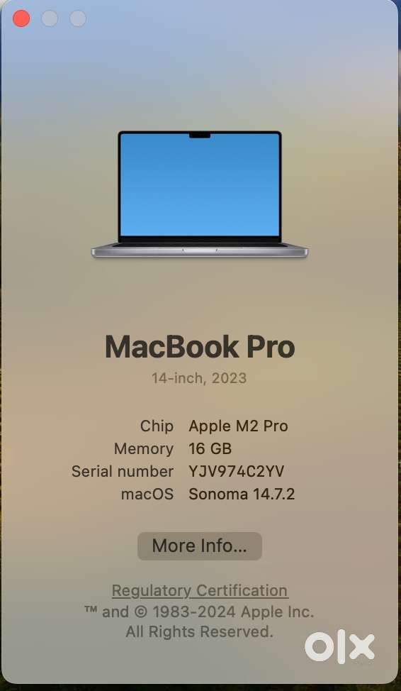 Apple Macbook pro M2 Pro Chip