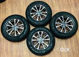 17 inch Mahindra XUV 500 OEM Alloy wheels with MRF tyre set of four