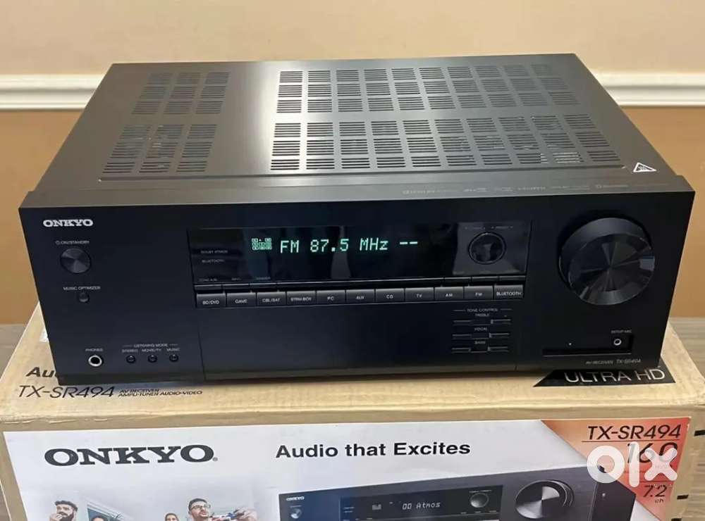 Onkyo TX-SR494
7.2 Channel Amplifier with Bluetooth
Dolby Atmos DTS-x