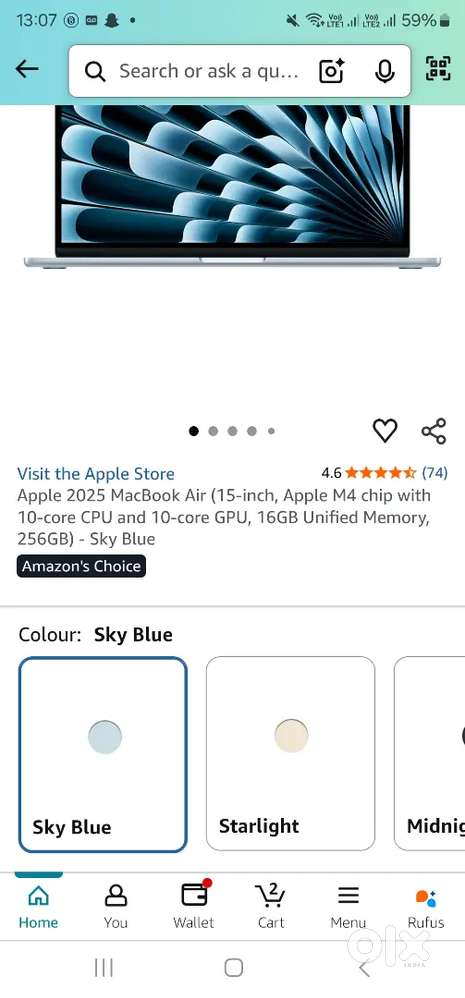 Macbook air 15 inch M4 CHIP SEALED