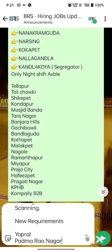 We are providing free job at ($ Nallakunta $)!!