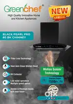 Brand New Greenchef Filterless Black Pearl Pro 60CM Chimney Lifetime