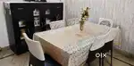 Dinning table with toughened glass top  like new