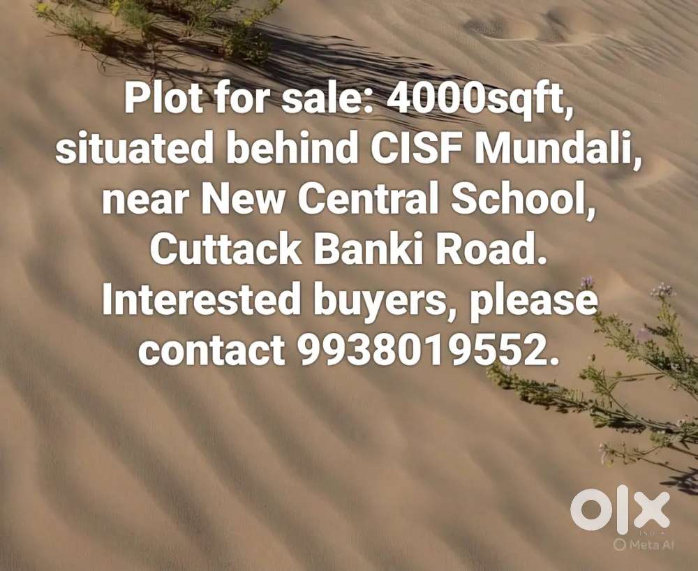 Plot for sale: 4000sqft, situated behind CISF Mundali